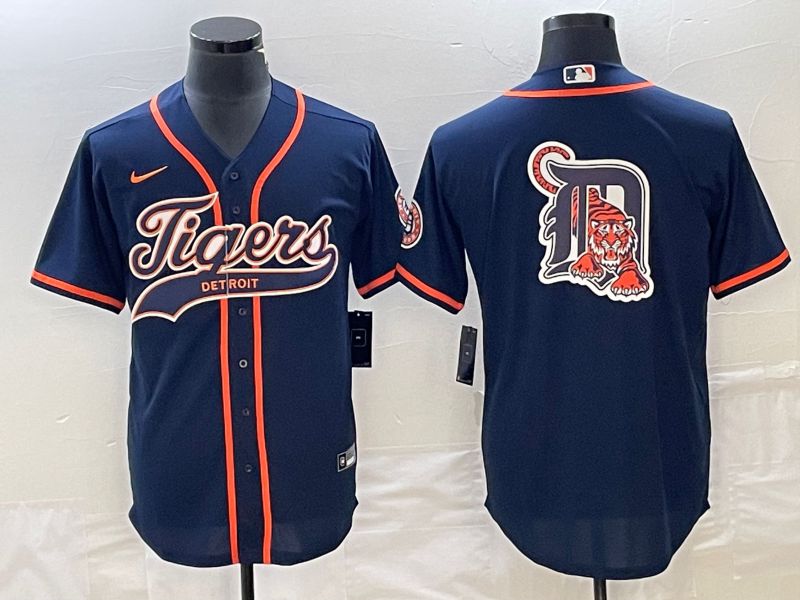 Men Detroit Tigers Blank Blue Joint Name 2025 Nike MLB Jersey style 2